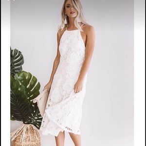 NWT- Impressions Boutique Rose Crochet Midi Dress